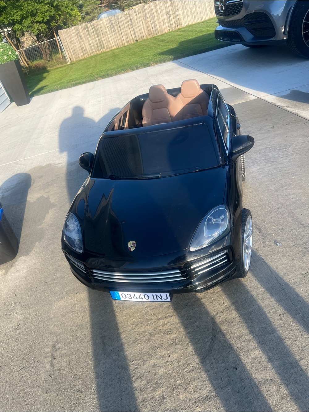 Porsche Design Black Kids Ride-On Car with Brown Seats